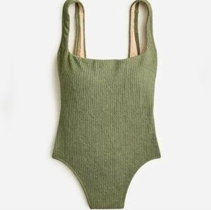 *NWT* J.Crew Green Textured One Piece Swimsuit